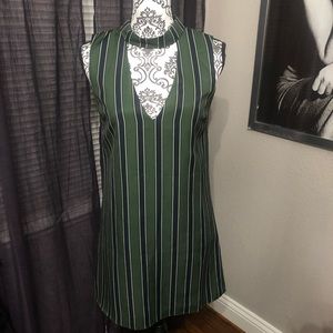 English Factory WOMEN'S Mock Neck Striped Dress